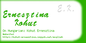 ernesztina kohut business card